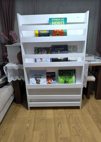 Beyaz Çocuk Kitaplık Rafı