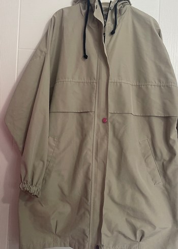 Bej Midi Kadın Yağmurluk Rahat Kesim - Görsel 2