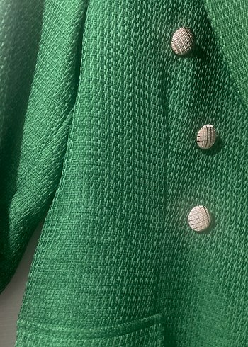 Düğmeli Yeşil Kadın Blazer Ceket - Görsel 3
