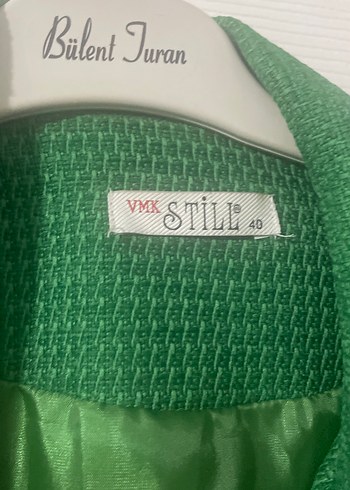 Düğmeli Yeşil Kadın Blazer Ceket - Görsel 4