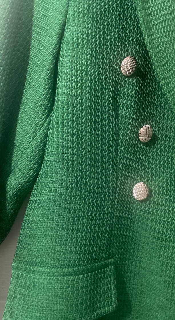 Düğmeli Yeşil Kadın Blazer Ceket - Görsel 3