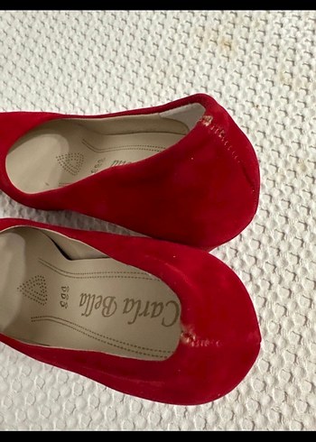 Kırmızı Süet Dolgu Topuklu Stiletto - Görsel 2