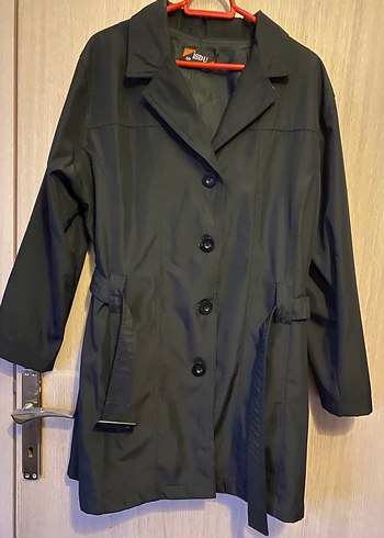 Siyah Midi Kemerli Kadın Trençkot - Görsel 2