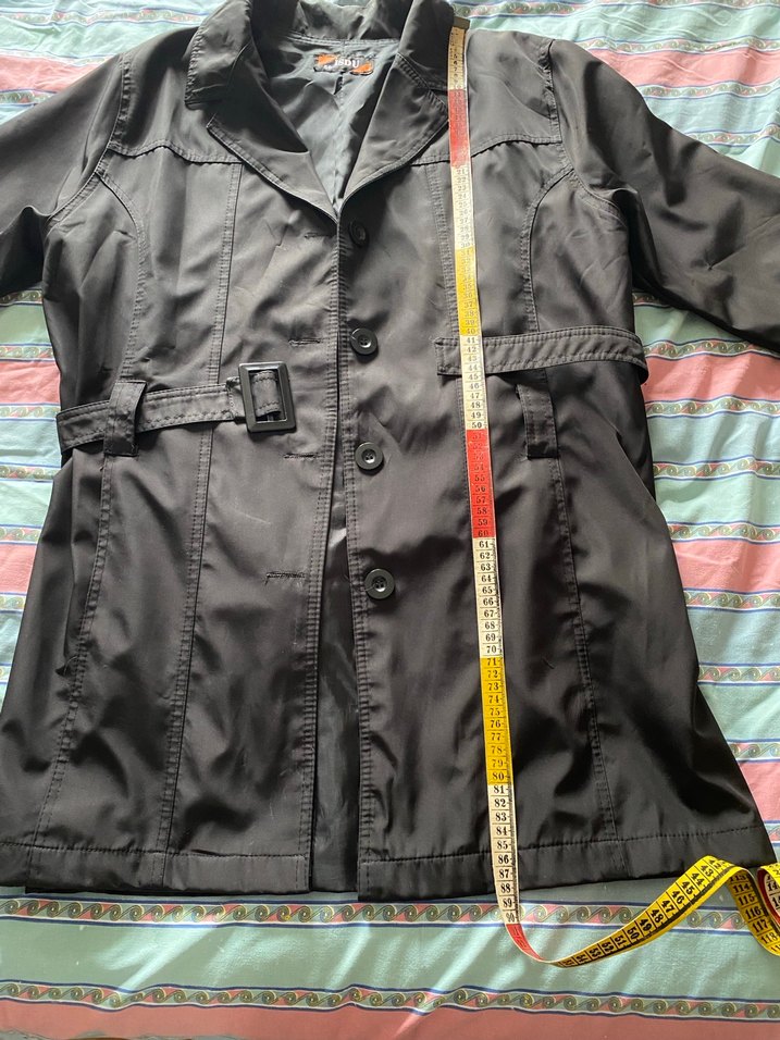 Siyah Midi Kemerli Kadın Trençkot - Görsel 4