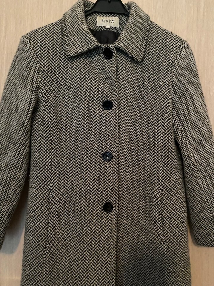 Düğmeli Desenli Kadın Kaban - Görsel 2