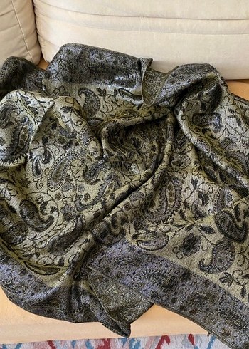 Bohem Gri Desenli Kadın Şal - Görsel 2