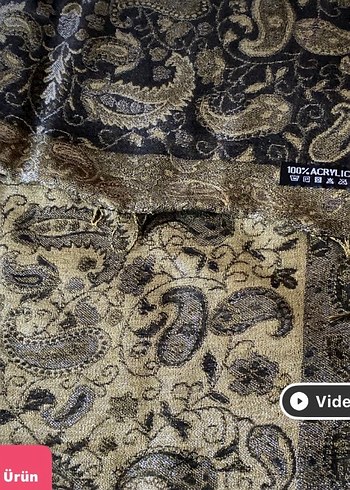 Bohem Gri Desenli Kadın Şal - Görsel 3