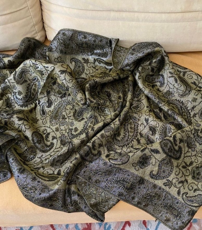 Bohem Gri Desenli Kadın Şal - Görsel 2