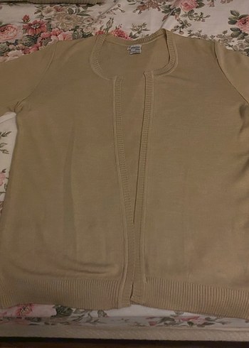 Bej Kadın Midi Uzun Kollu Triko Hırka - Görsel 5