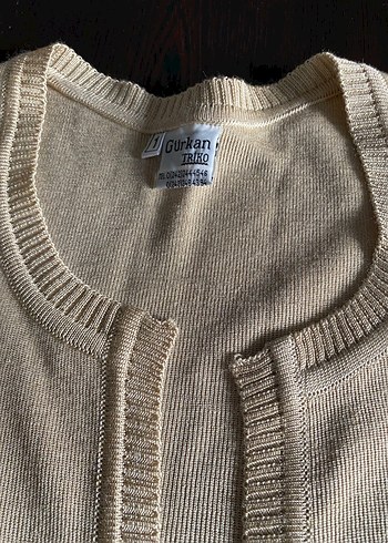 Bej Kadın Midi Uzun Kollu Triko Hırka - Görsel 2