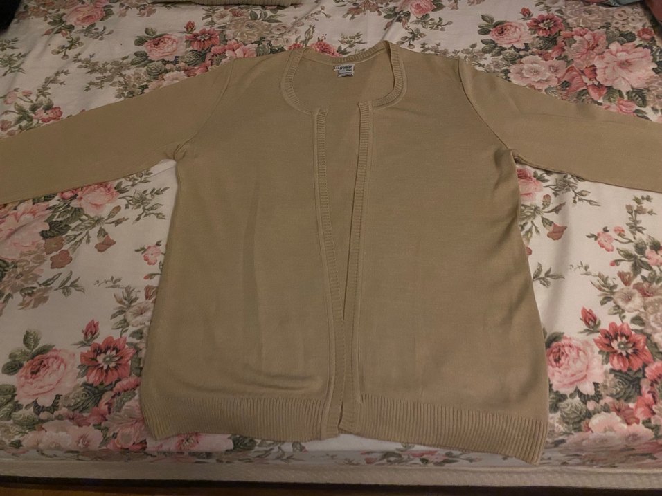 Bej Kadın Midi Uzun Kollu Triko Hırka - Görsel 5