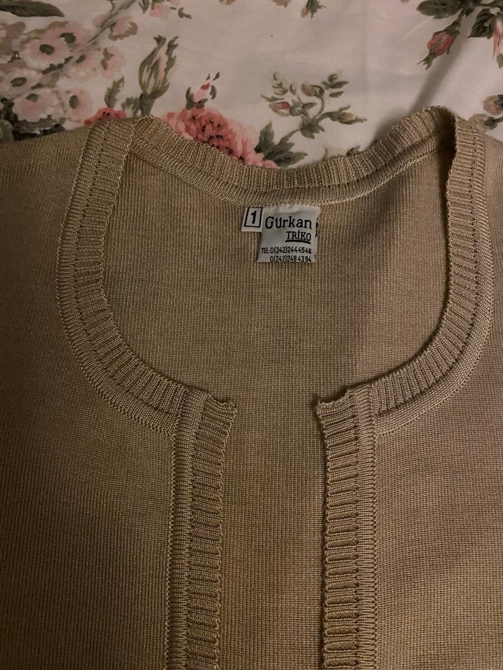 Bej Kadın Midi Uzun Kollu Triko Hırka - Görsel 3