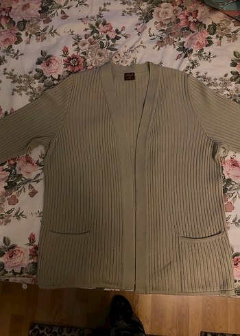 Uzun Kollu Beyaz Triko Hırka - Görsel 3