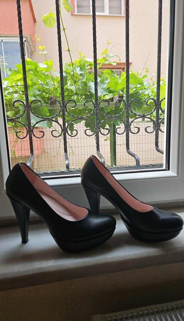 Siyah Kadın Platform Topuklu Ayakkabı - Görsel 2