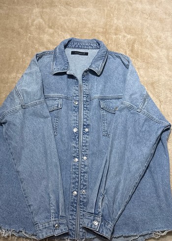 Kadın Mavi Denim Düğmeli Ceket - Görsel 2