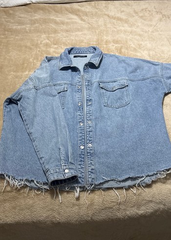 Kadın Mavi Denim Düğmeli Ceket - Görsel 4