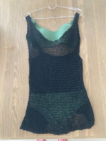 ÖRGÜ PLAJ ELBİSESİ SİYAH - Görsel 2