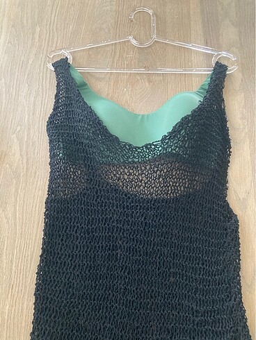 ÖRGÜ PLAJ ELBİSESİ SİYAH - Görsel 4