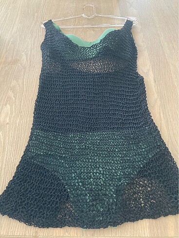 ÖRGÜ PLAJ ELBİSESİ SİYAH - Görsel 6