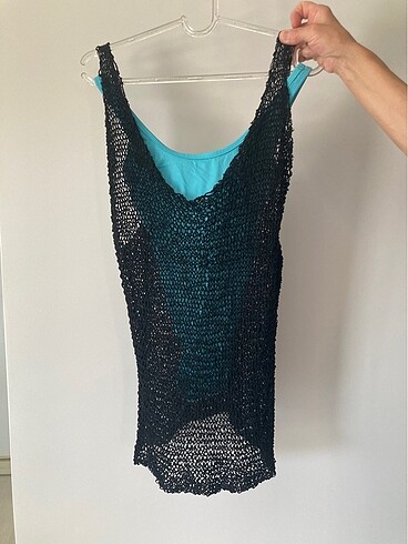 ÖRGÜ PLAJ ELBİSESİ SİYAH - Görsel 10