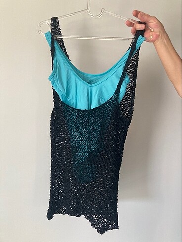 ÖRGÜ PLAJ ELBİSESİ SİYAH - Görsel 11