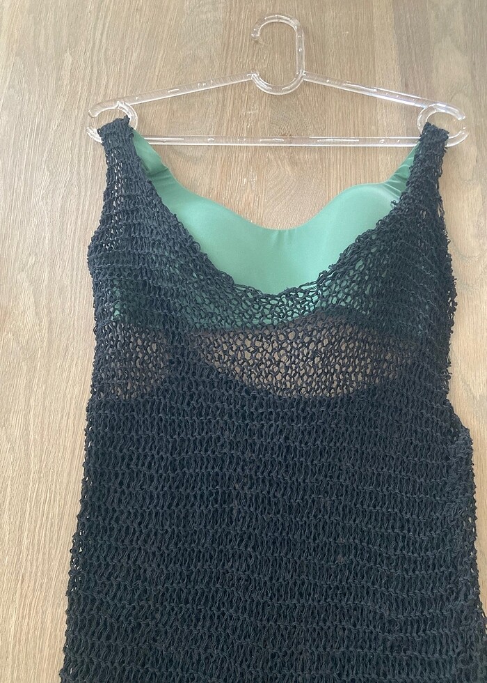 ÖRGÜ PLAJ ELBİSESİ SİYAH - Görsel 3