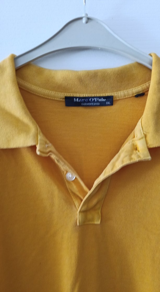 Sarı Keten Erkek Polo Tişört - Görsel 4