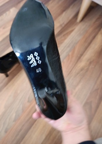 Siyah Yılan Derisi Desenli Stiletto Topuklu - Görsel 6