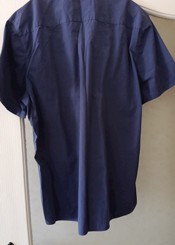 Erkek Lacivert Kısa Kollu Denim Gömlek - Görsel 4