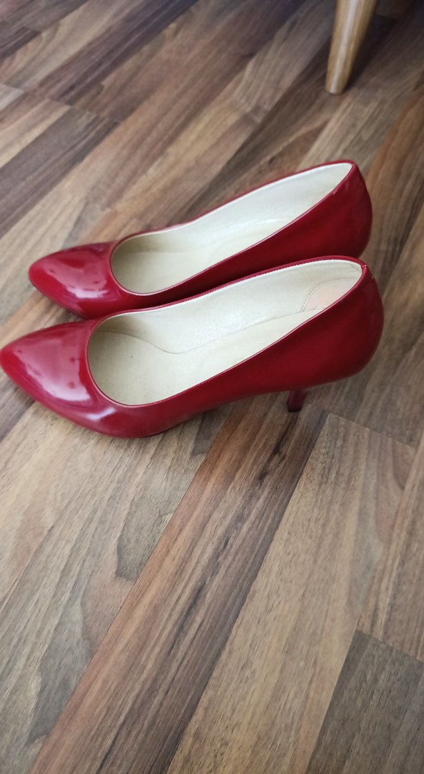 Klasik Kırmızı Rugan Stiletto Topuklu Kadın Ayakkabı - Görsel 4