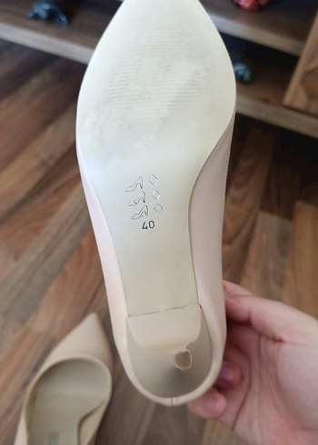 Bej Minimalist Stiletto Topuklu Kadın Ayakkabı - Görsel 7