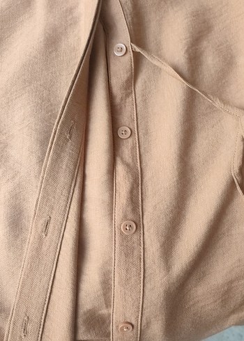 taba Uzun Kollu Keten Tunik - Görsel 5