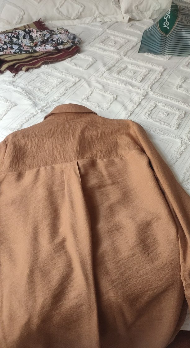 taba Uzun Kollu Keten Tunik - Görsel 4