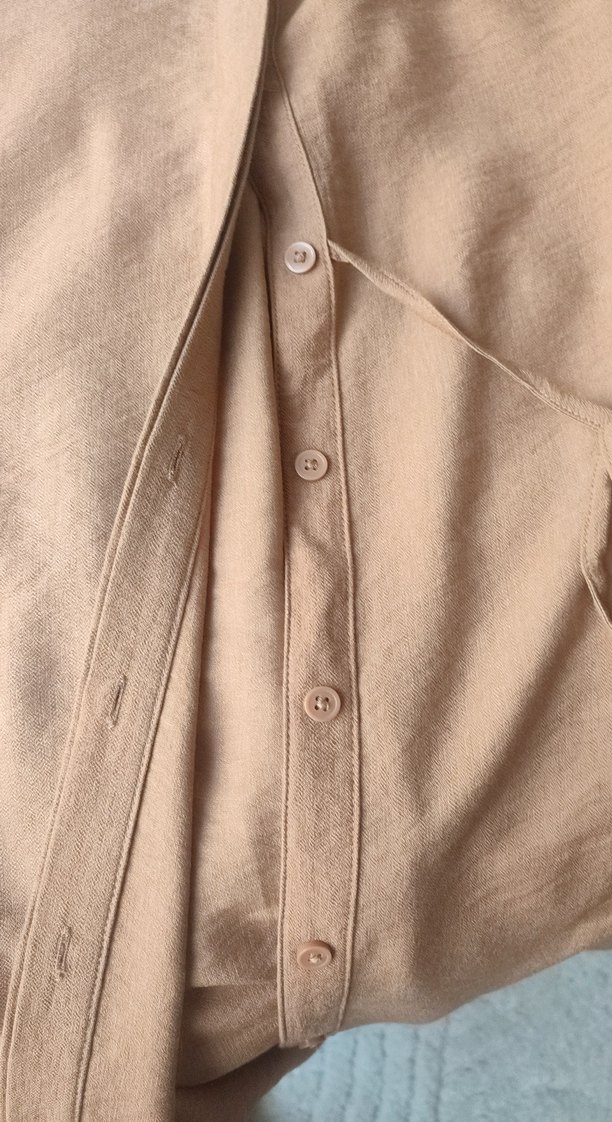 taba Uzun Kollu Keten Tunik - Görsel 5