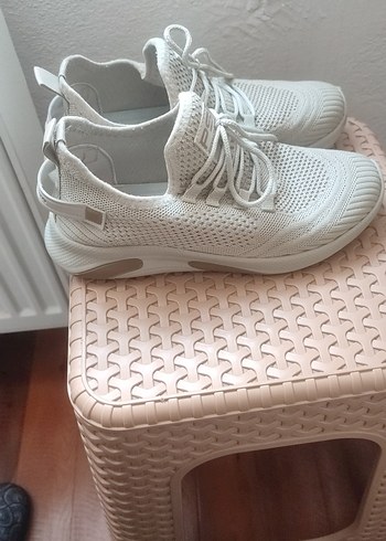 Bağcıklı Kadın Spor Ayakkabı bej - Görsel 2