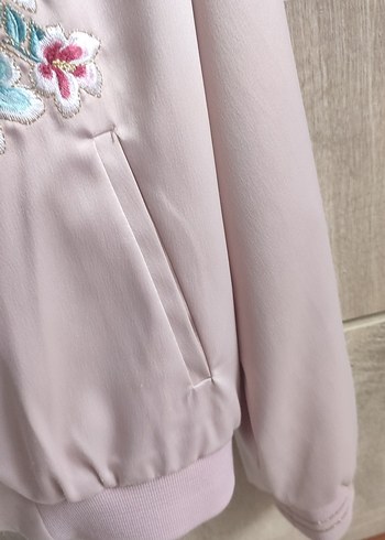 Nakışlı Pembe Mini Kadın Ceket - Görsel 6
