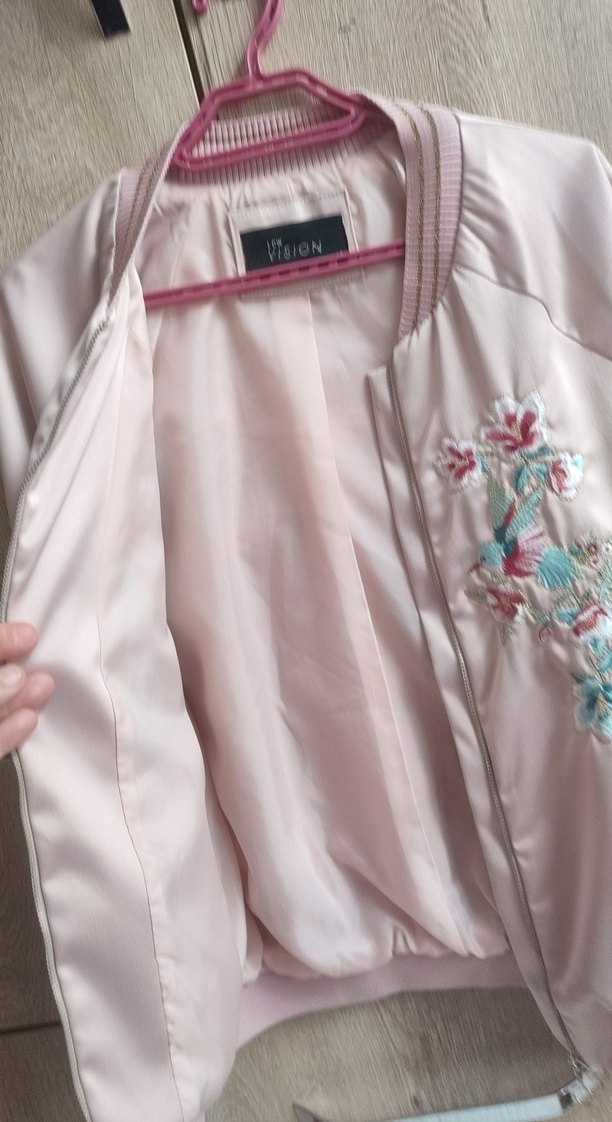 Nakışlı Pembe Mini Kadın Ceket - Görsel 4