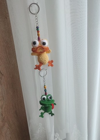 Renkli Boncuklu Kurbağa ve Ördek Anahtarlık el örmesi - Görsel 2