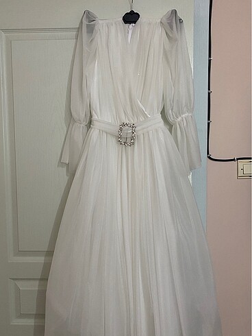 Beyaz Simli Elbise - Görsel 5