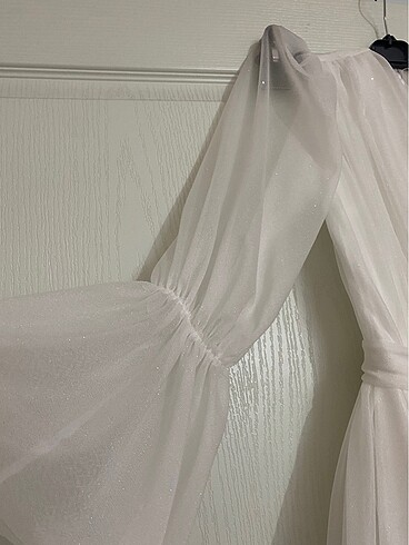 Beyaz Simli Elbise - Görsel 6