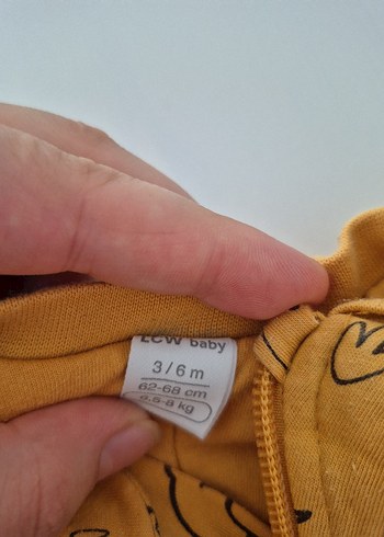 Sarı Desenli Fermuarlı Bebek Tulumu - Görsel 3