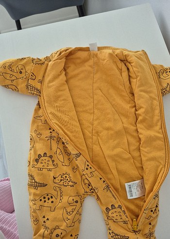 Sarı Desenli Fermuarlı Bebek Tulumu - Görsel 4