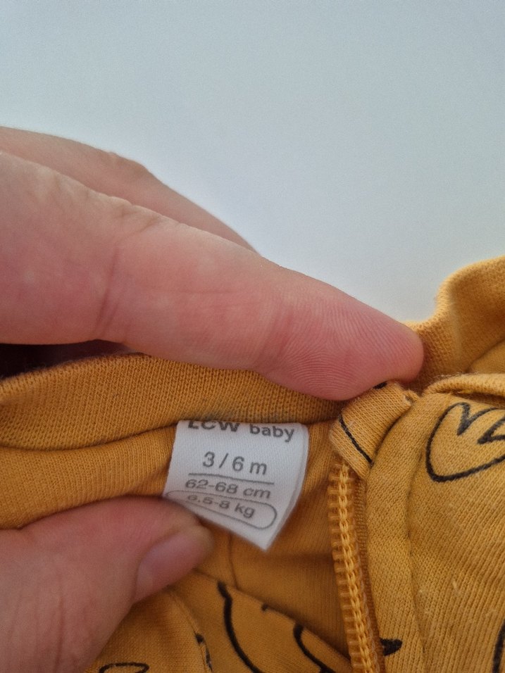 Sarı Desenli Fermuarlı Bebek Tulumu - Görsel 3