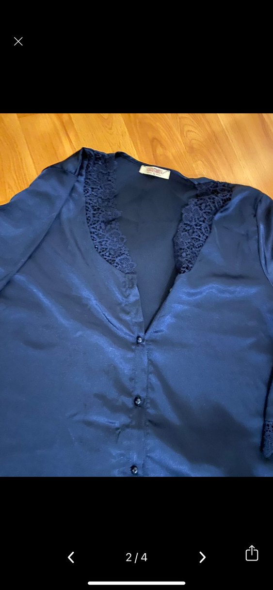 Lacivert Uzun Kollu Kadın Pijama Takımı - Görsel 2