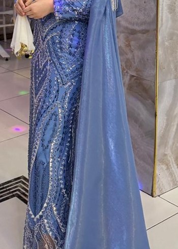 Taşlı Uzun Abiye Elbise - Görsel 3