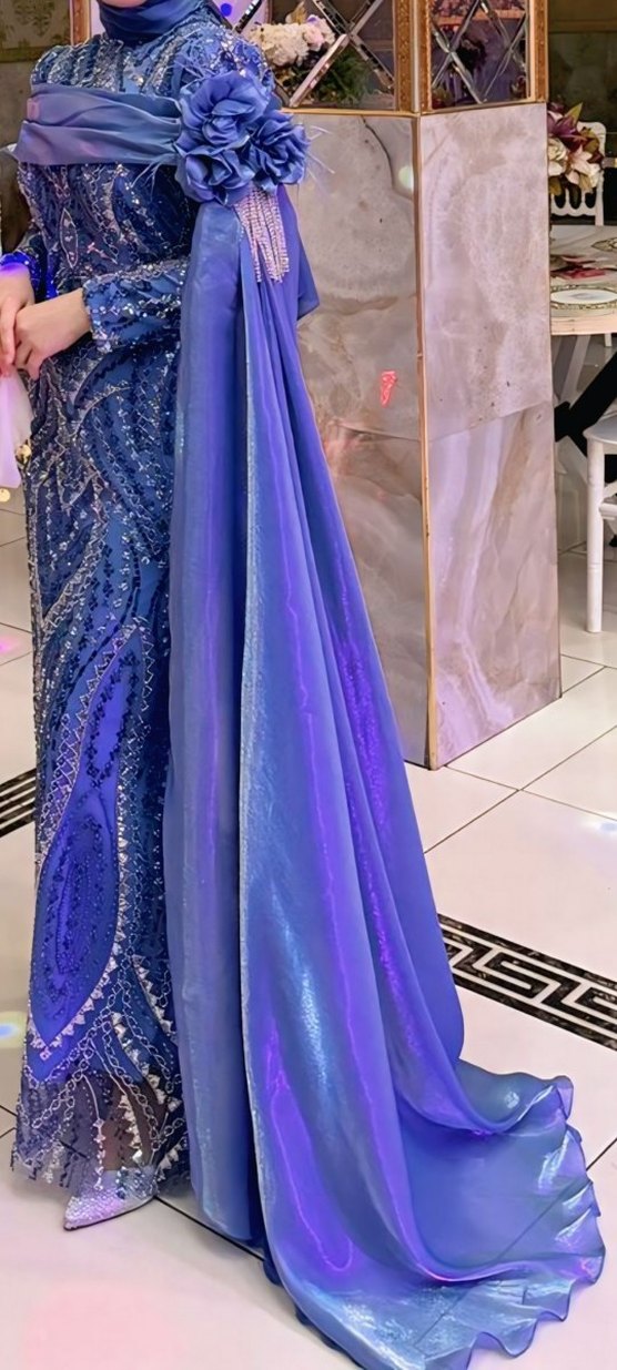 Taşlı Uzun Abiye Elbise - Görsel 2