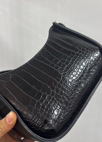 Beden siyah Renk Siyah Yılan Baskılı Deri Kadın Çanta