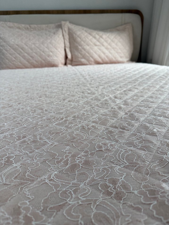 Karaca Home Nakışlı Pastel Beyaz Yatak Örtüsü - Görsel 4