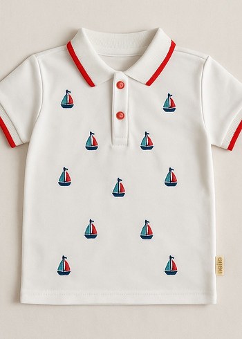K&K Erkek Bebek Renkli Baskılı Polo Tişört