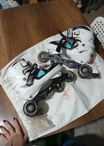 Beyaz Unisex Kaykay Pateni Velcro Bantlı